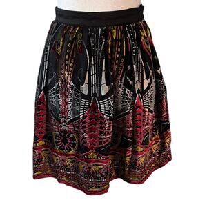 Anthropologie Burlapp XS Resonating Metropolis Silk Velvet Burnout Skirt USA